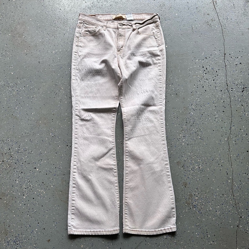 Levi's Jeans Womens Size 12M Off-White Cream Vintage Flared Wide Leg 515 Y2K - Picture 4 of 8